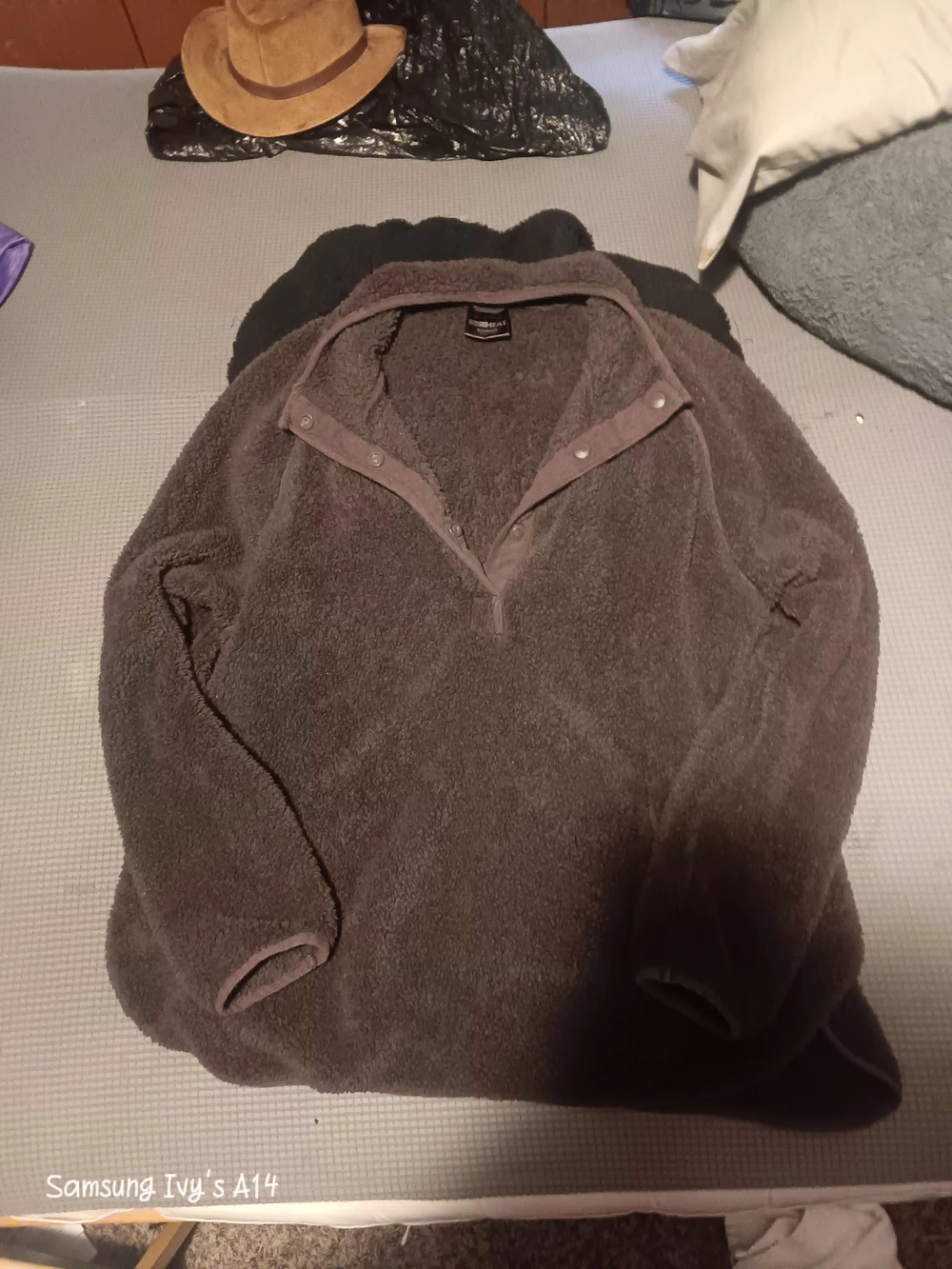 32 Degrees Brown Teddy Snap-Front Pullover Jacket